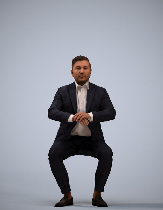 photogrammetry 3D man business, realistic human model archviz FBX