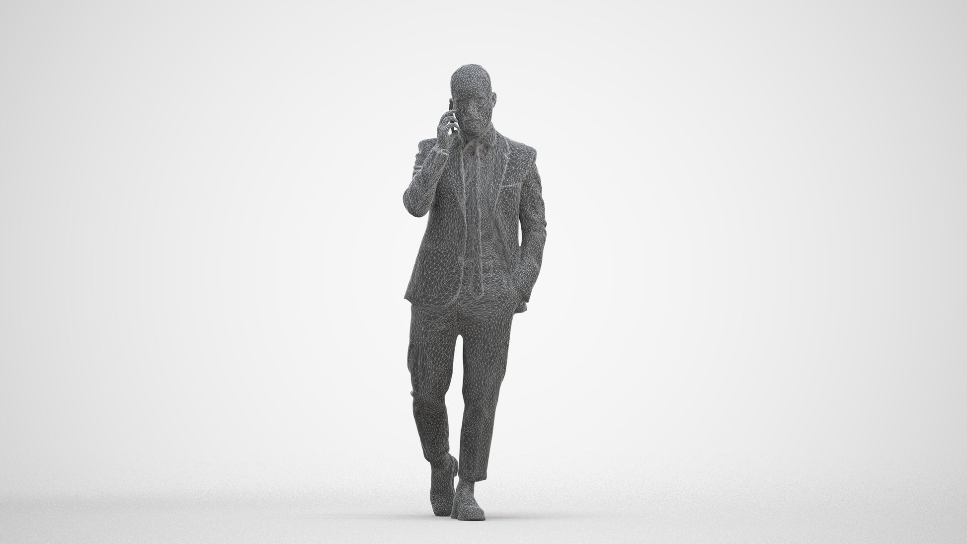 photogrammetry 3D man business, realistic human model archviz FBX, three-quarter front view render
