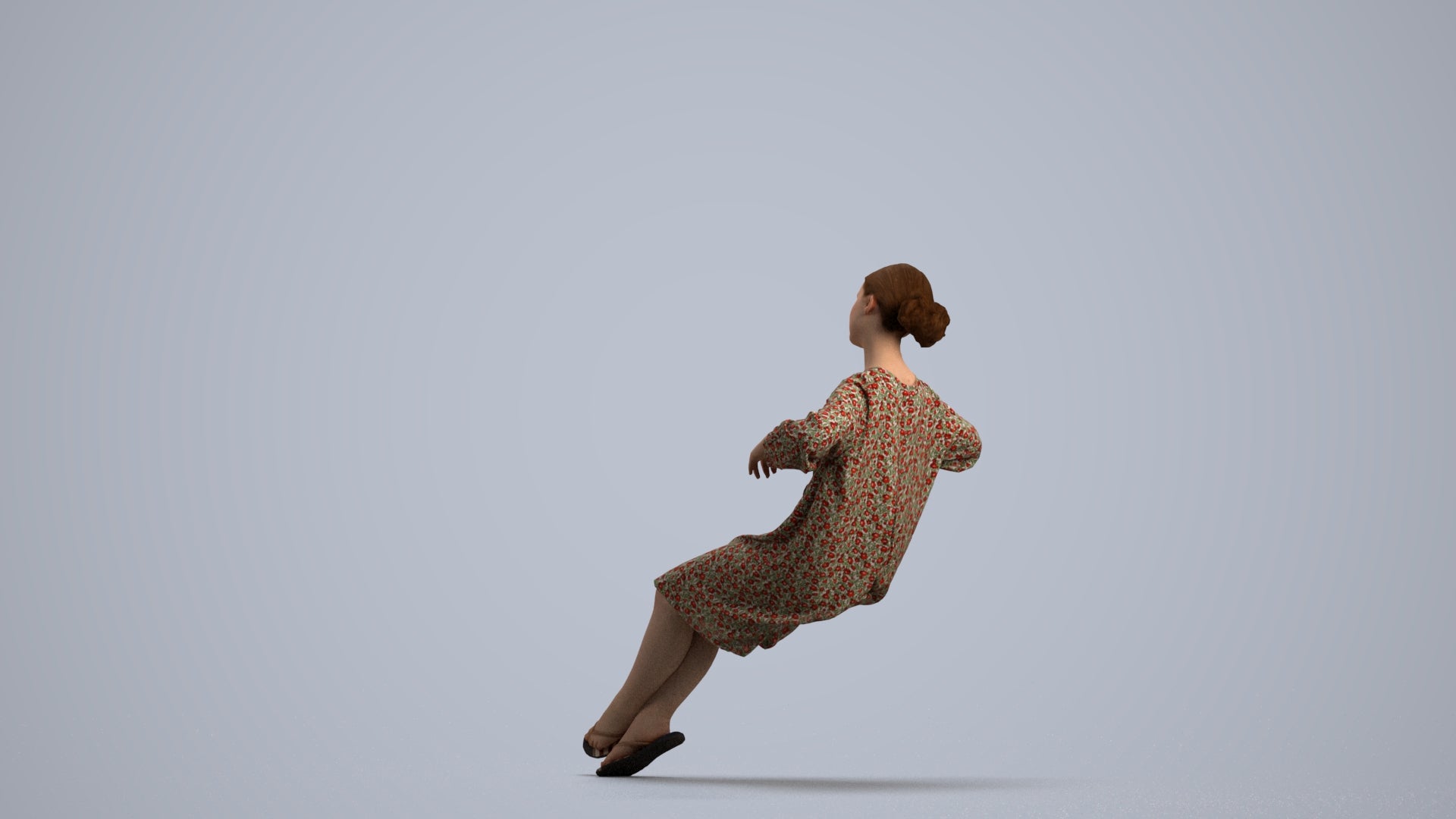 3D scanned girl kids casual, photorealistic archviz people for Enscape and SketchUp, front view render