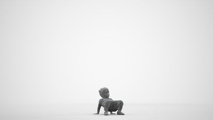 realistic 3D human boy casual kids, archviz people FBX OBJ for Blender, wireframe side view