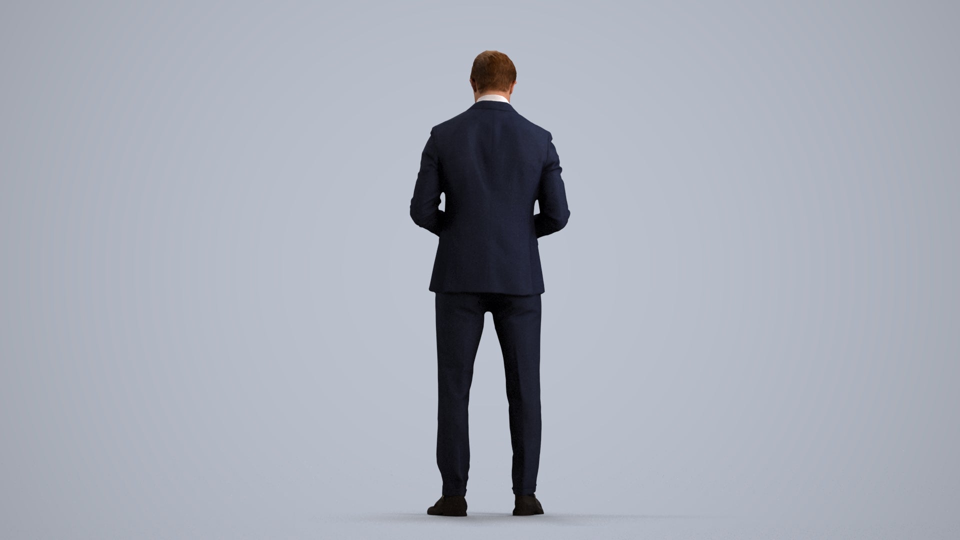 scanned 3D man business, photogrammetry people for Enscape and V-Ray, front view render