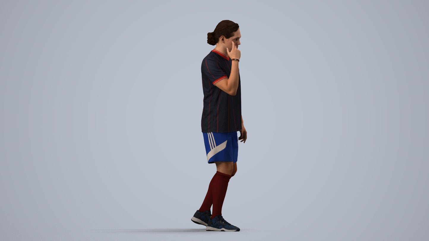 realistic 3D people man sport, render-ready for V-Ray and Corona, FBX OBJ, side view render