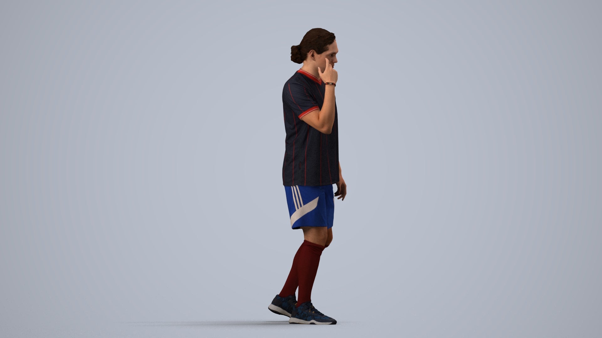 realistic 3D people man sport, render-ready for V-Ray and Corona, FBX OBJ, side view render