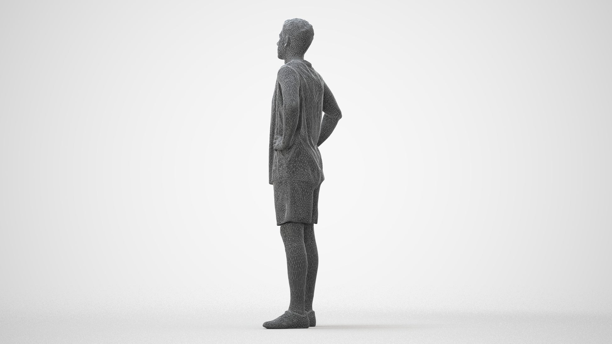 realistic 3D human man sport, archviz people FBX OBJ for Blender, square thumbnail
