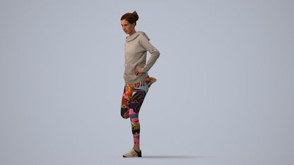 realistic 3D people woman sport, render-ready for V-Ray and Corona, FBX OBJ, three-quarter view render