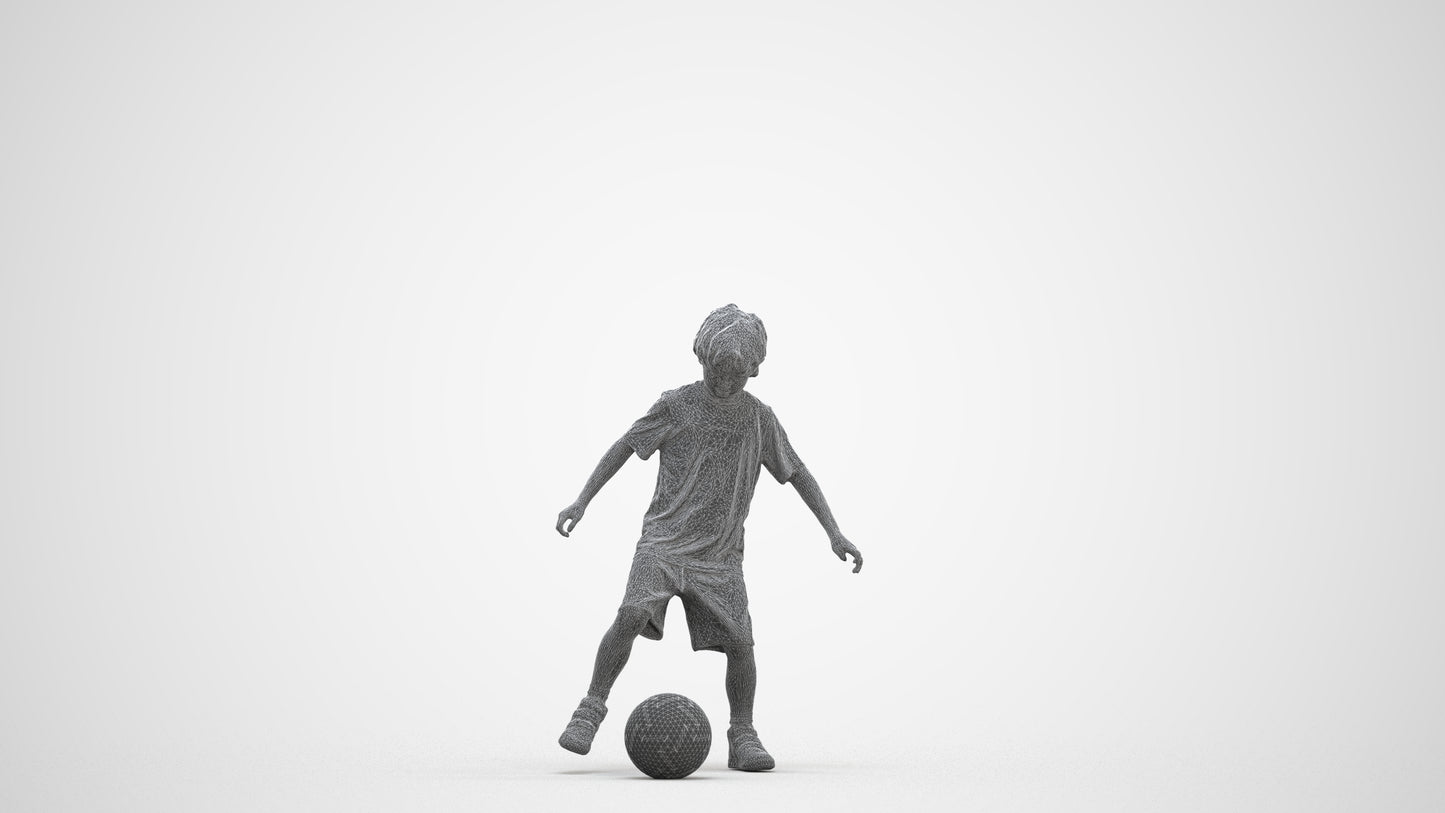 realistic 3D boy casual kids, scanned archviz people for Blender and 3ds Max, three-quarter front view render