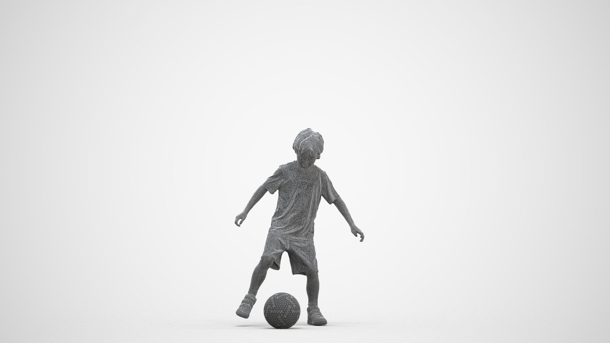 realistic 3D boy casual kids, scanned archviz people for Blender and 3ds Max, three-quarter front view render
