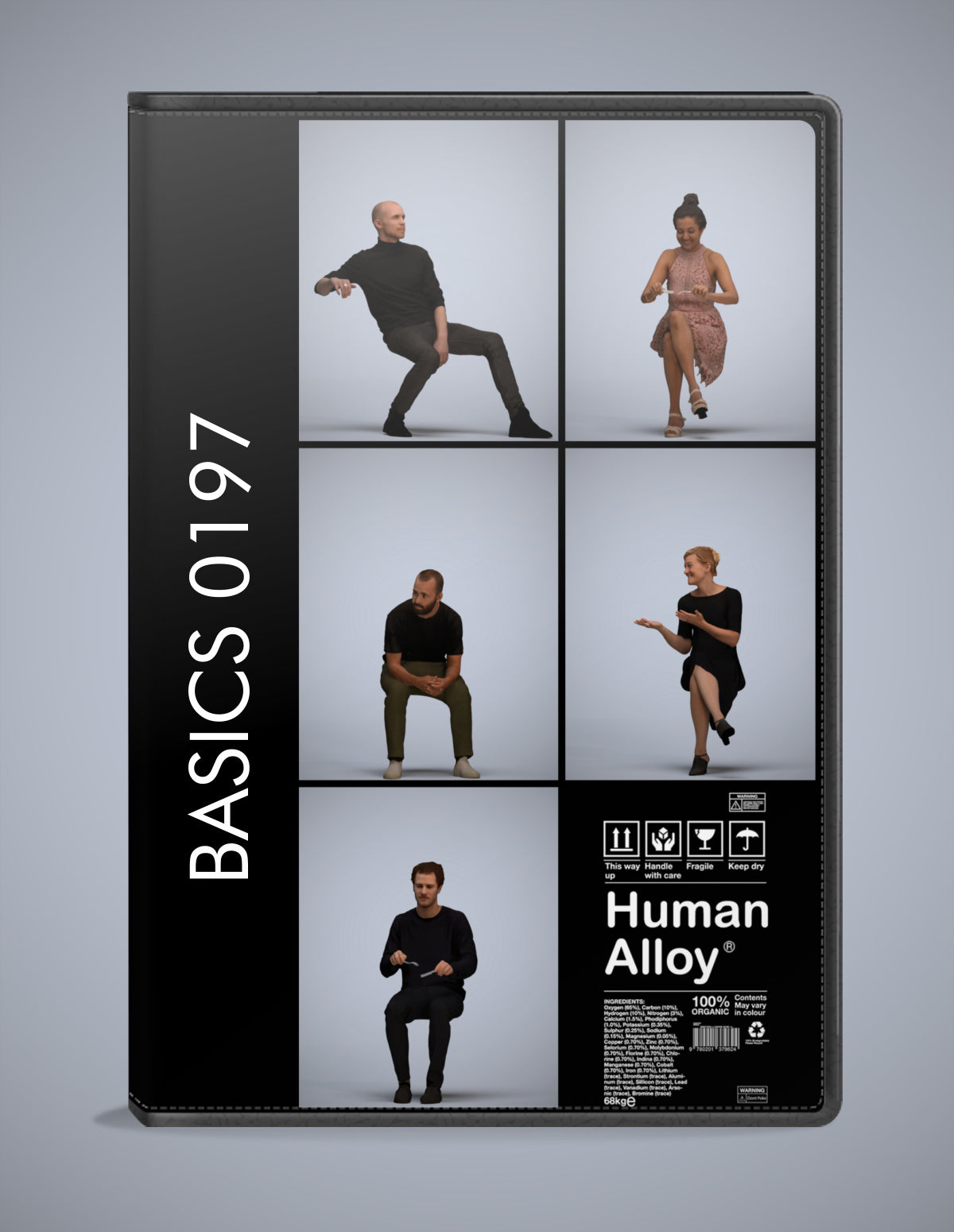 5x realistic 3D people sitting pack, scanned archviz collection for Blender and 3ds Max