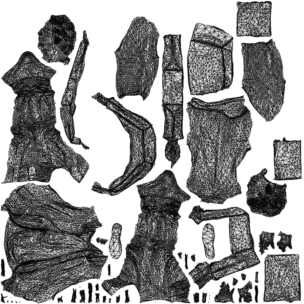 3D scanned man shopping casual, photorealistic archviz people for Enscape and SketchUp, wireframe top-down view