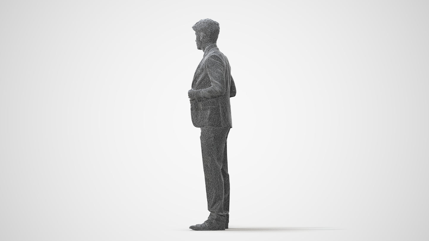 realistic 3D people man business, render-ready for V-Ray and Corona, FBX OBJ, square thumbnail