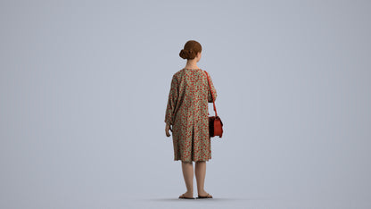 3D human model girl casual kids, photogrammetry scanned person for archviz, front view render