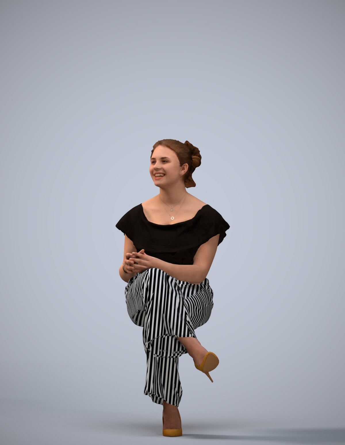 3D scanned woman business casual, photorealistic archviz people for Enscape and SketchUp