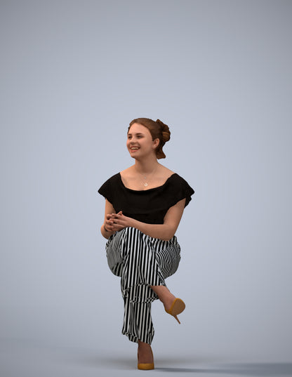 3D scanned woman business casual, photorealistic archviz people for Enscape and SketchUp