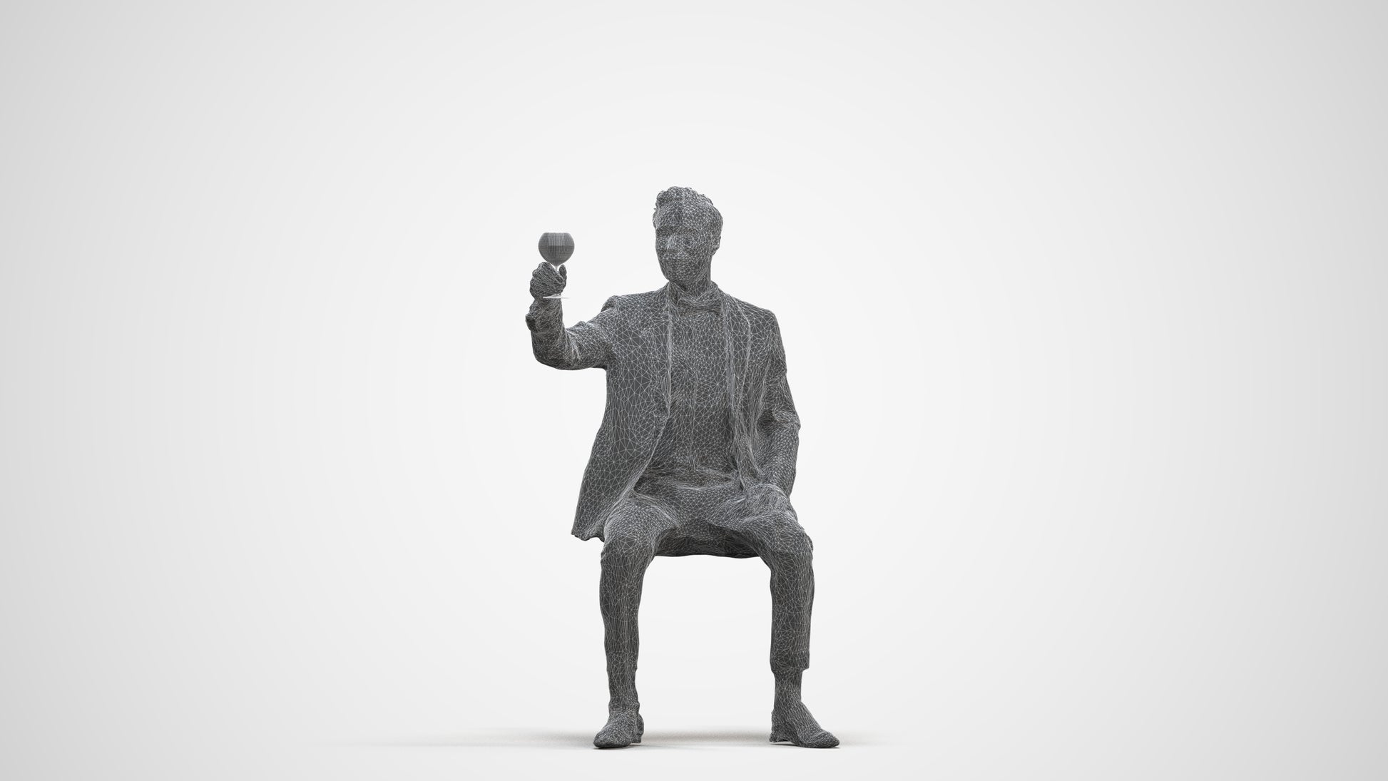 realistic 3D man formal formalaffairs, scanned archviz people for Blender and 3ds Max, three-quarter front view render