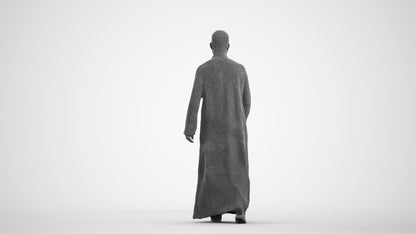 scanned 3D man walking, photogrammetry people for Enscape and V-Ray, wireframe front view