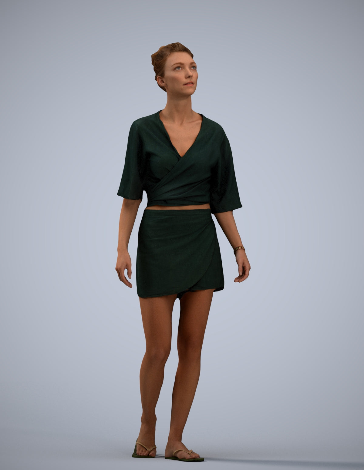 realistic 3D people woman casual walking, render-ready for V-Ray and Corona, FBX OBJ