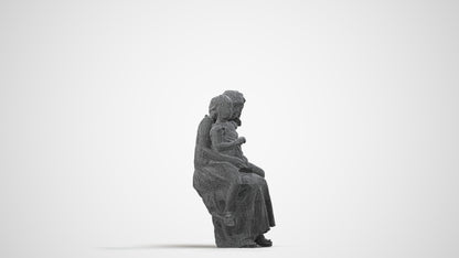 3D scanned boy kids casual, photorealistic archviz people for Enscape and SketchUp, wireframe side view