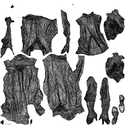 photogrammetry 3D woman casual walking, realistic human model archviz FBX, wireframe top-down view