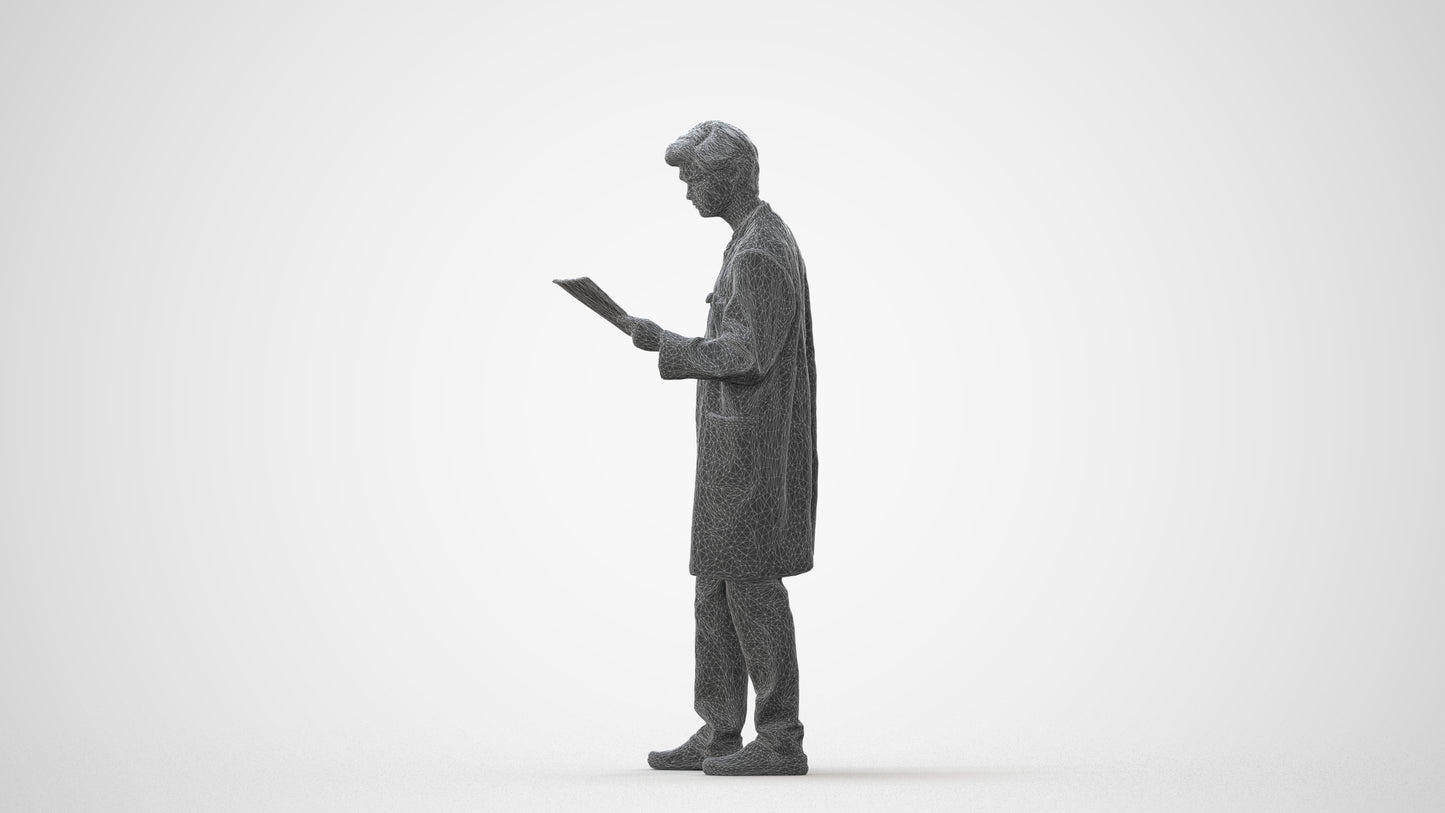 photogrammetry 3D man standing, realistic human model archviz FBX, square thumbnail