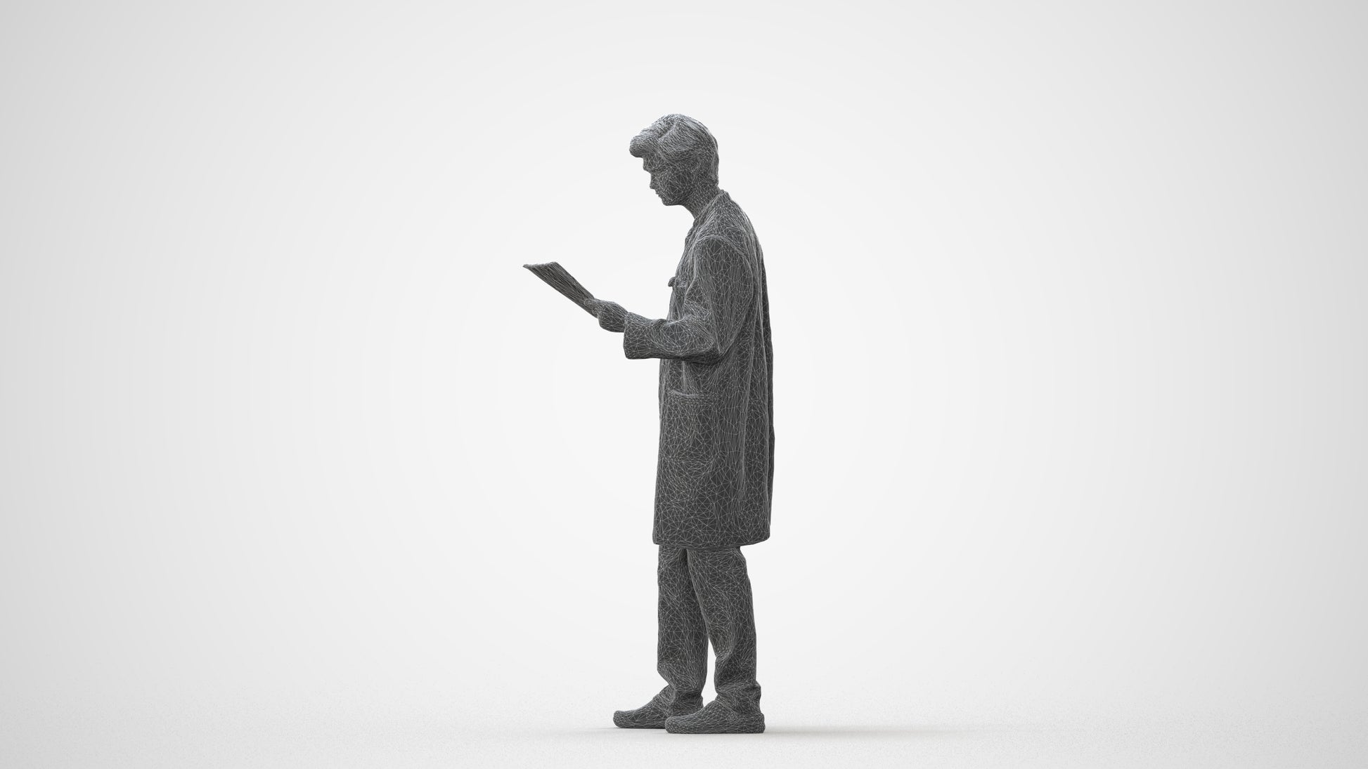 photogrammetry 3D man standing, realistic human model archviz FBX, square thumbnail