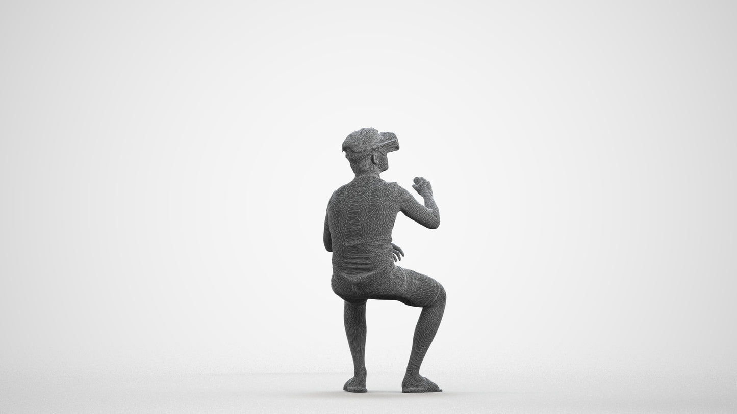 3D people model boy casual kids, scanned human for 3ds Max rendering, wireframe front view