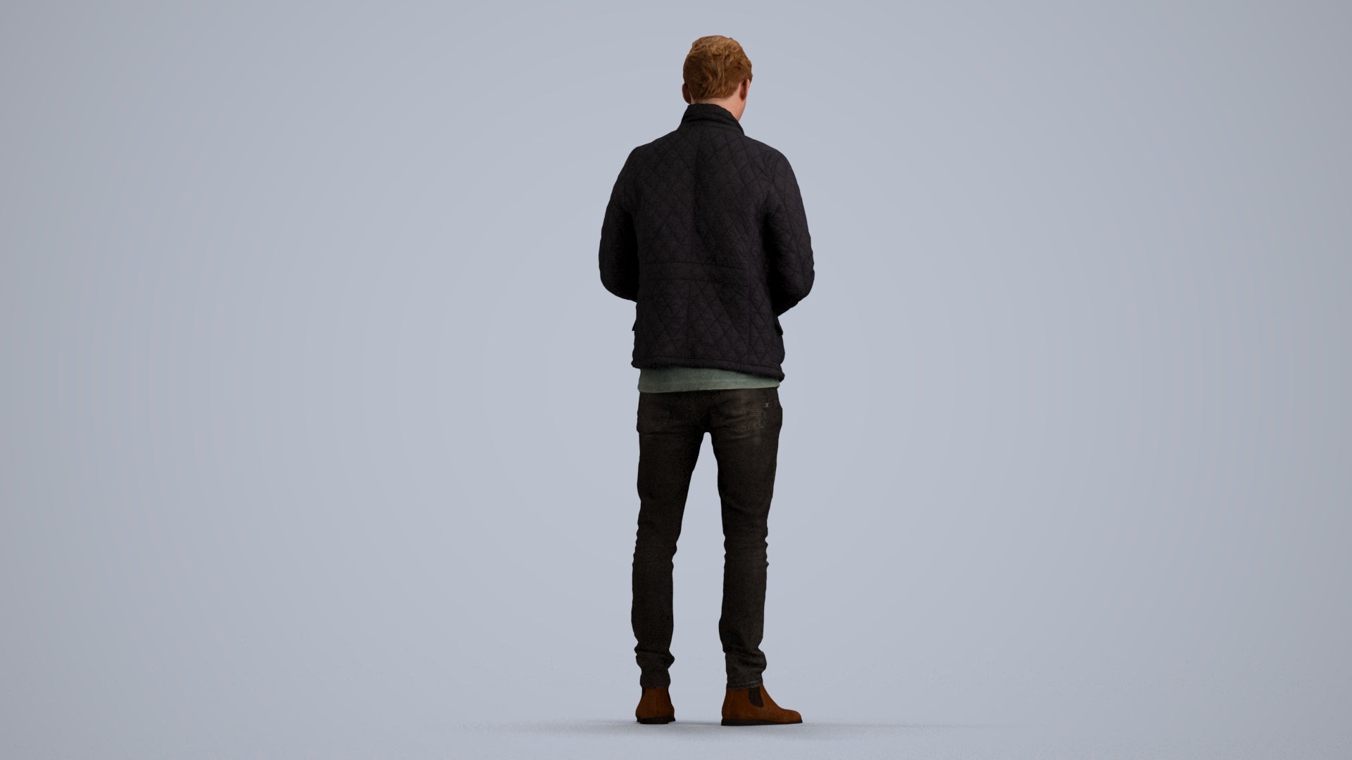 realistic 3D people man casual standing, render-ready for V-Ray and Corona, FBX OBJ, front view render