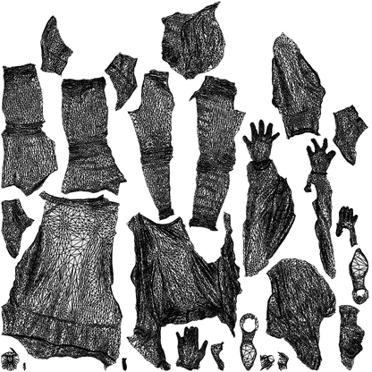 realistic 3D people woman casual standing, render-ready for V-Ray and Corona, FBX OBJ, wireframe top-down view