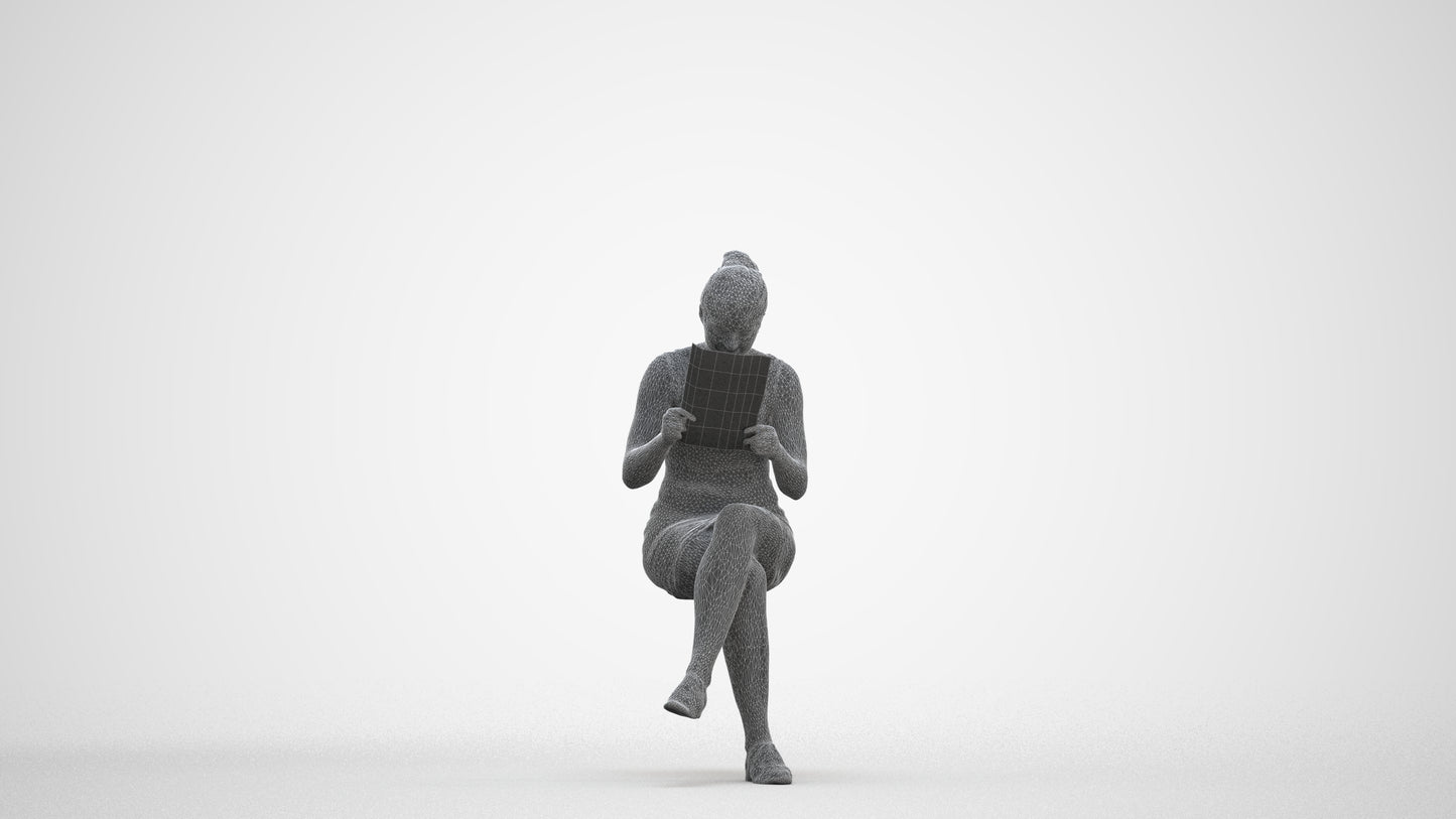 realistic 3D people girl casual kids, render-ready for V-Ray and Corona, FBX OBJ, three-quarter front view render