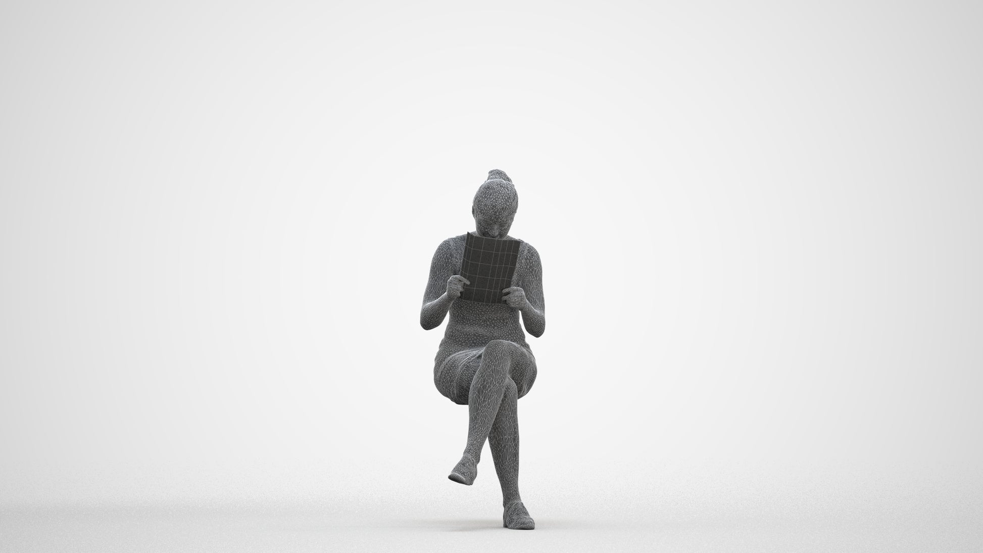 realistic 3D people girl casual kids, render-ready for V-Ray and Corona, FBX OBJ, three-quarter front view render
