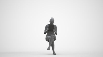 realistic 3D people girl casual kids, render-ready for V-Ray and Corona, FBX OBJ, three-quarter front view render