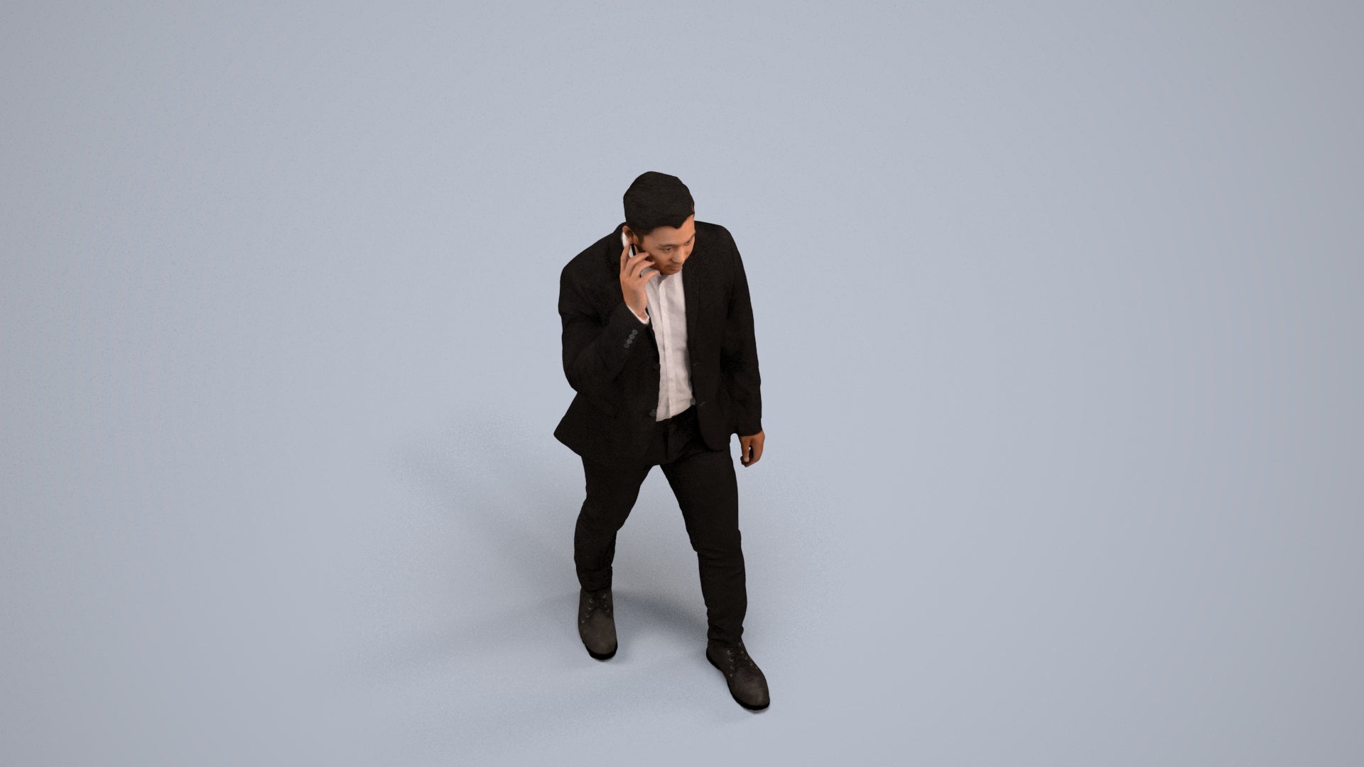 scanned 3D man business, photogrammetry people for Enscape and V-Ray, back view render