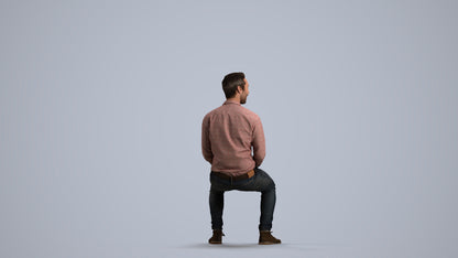 realistic 3D people man casual pool, render-ready for V-Ray and Corona, FBX OBJ, front view render
