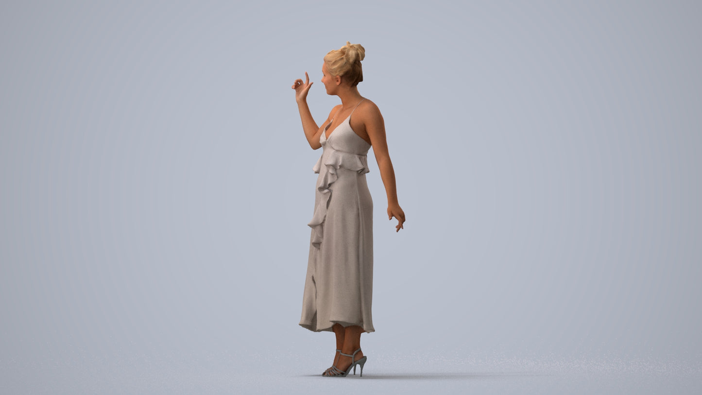 scanned 3D woman formal formalaffairs, photogrammetry people for Enscape and V-Ray, three-quarter view render