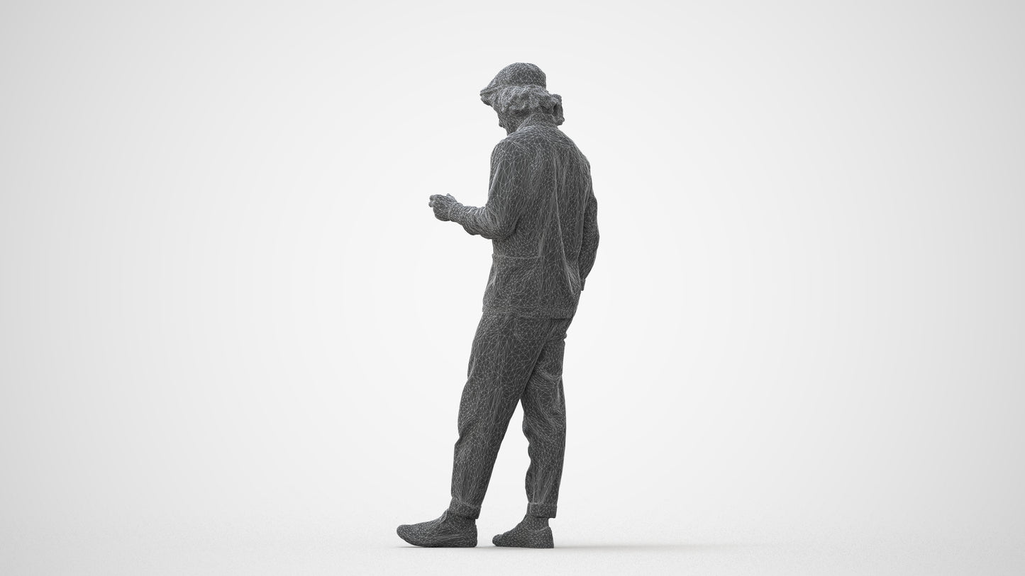 realistic 3D human man casual standing, archviz people FBX OBJ for Blender, square thumbnail