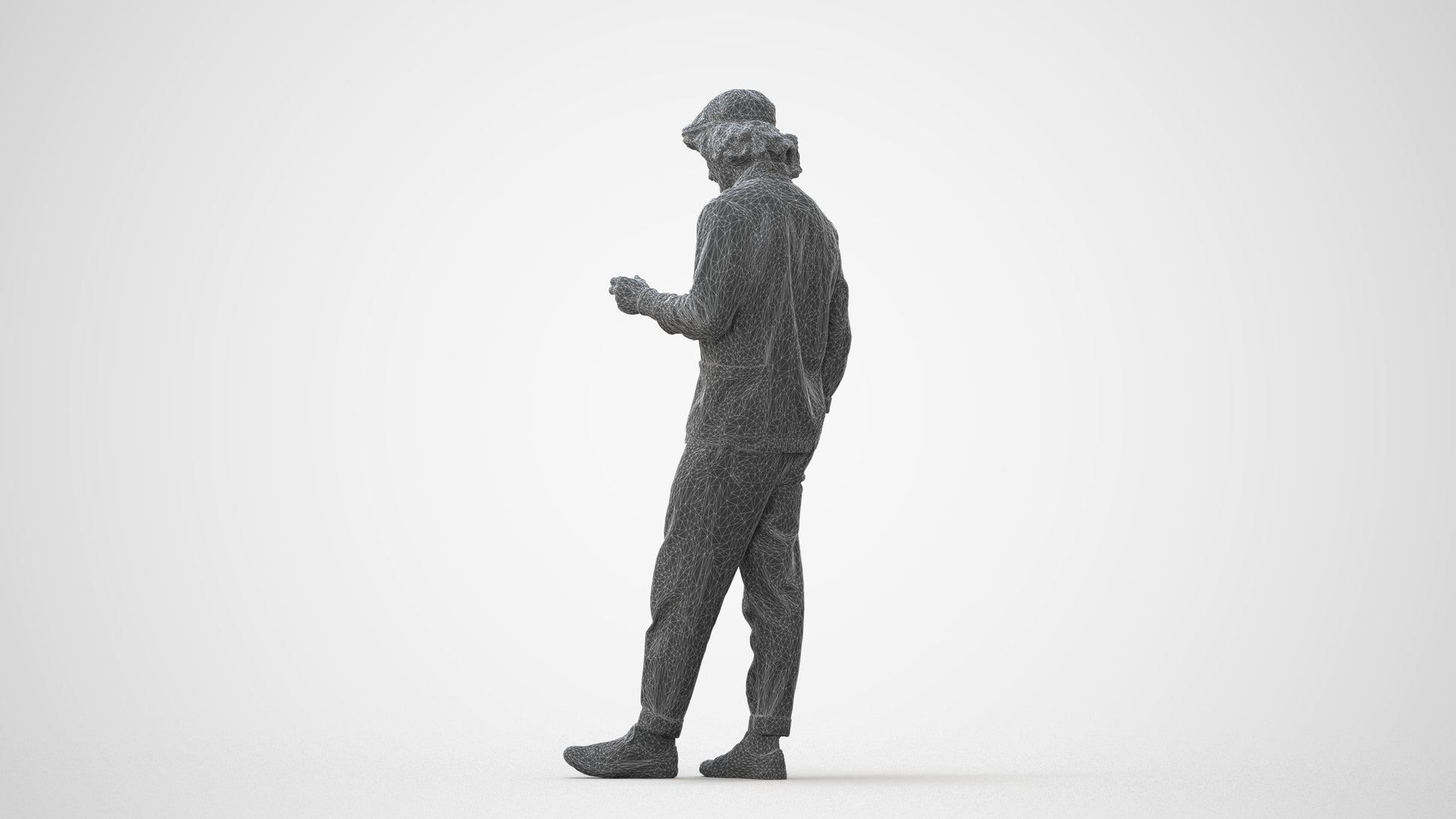 realistic 3D human man casual standing, archviz people FBX OBJ for Blender, square thumbnail