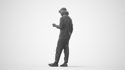 realistic 3D human man casual standing, archviz people FBX OBJ for Blender, square thumbnail