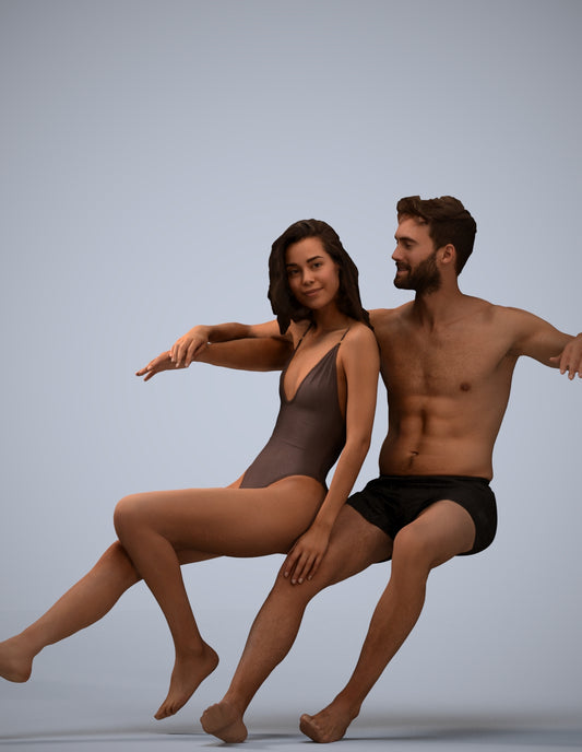 3D scanned woman mix, photorealistic archviz people for Enscape and SketchUp