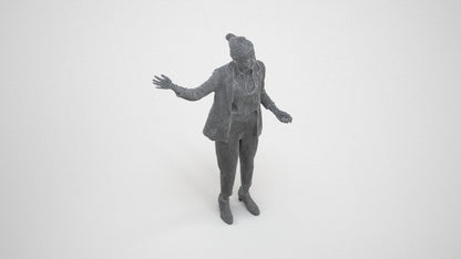 photogrammetry 3D woman business, realistic human model archviz FBX, wireframe three-quarter view