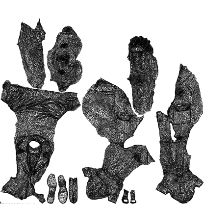 3D people model woman casual sitting, scanned human for 3ds Max rendering, wireframe top-down view