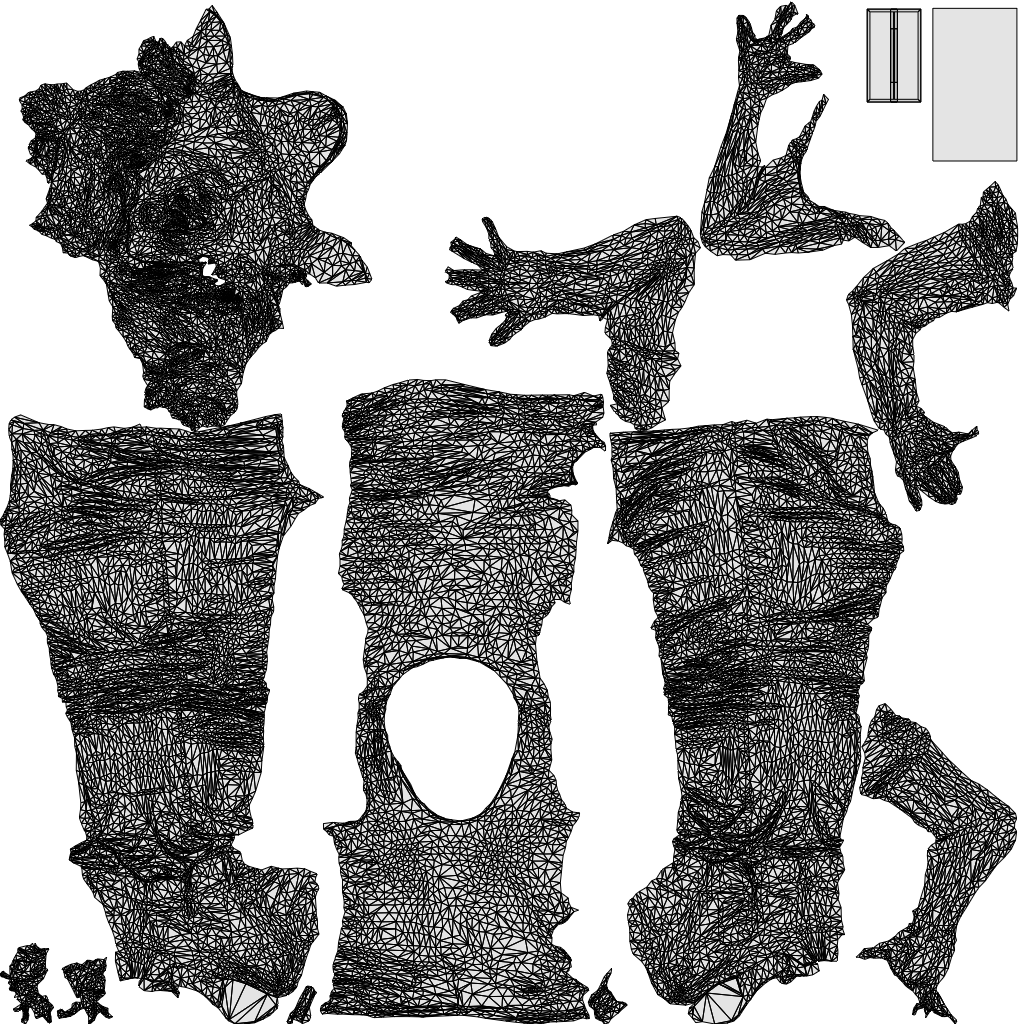 3D people model senior woman casual standing, scanned human for 3ds Max rendering, wireframe top-down view