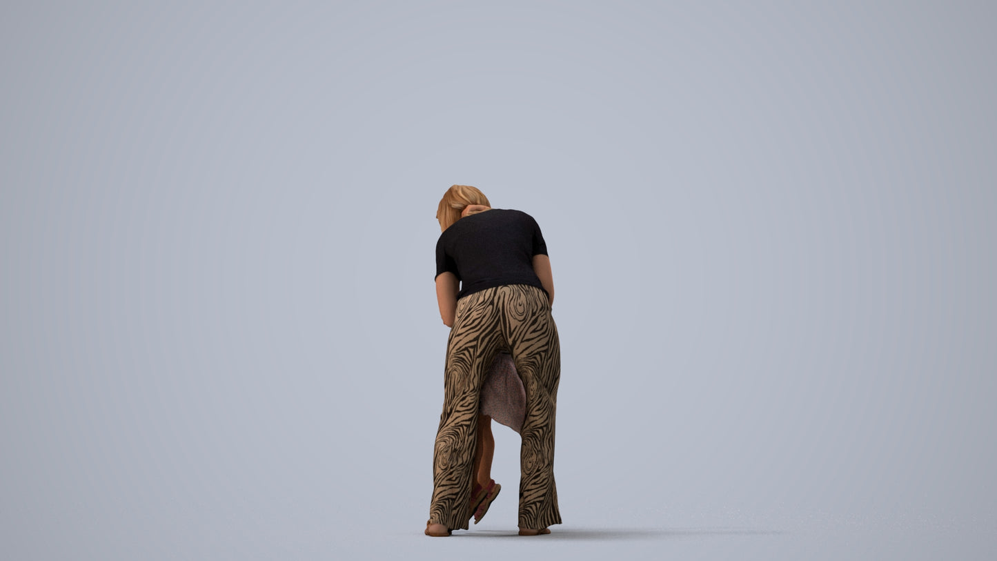 realistic 3D people girl casual kids, render-ready for V-Ray and Corona, FBX OBJ, three-quarter view render
