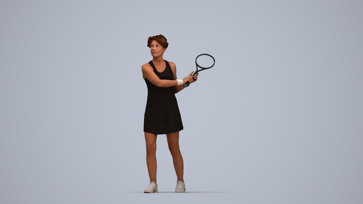 3D scanned woman sport, photorealistic archviz people for Enscape and SketchUp, top-down view render