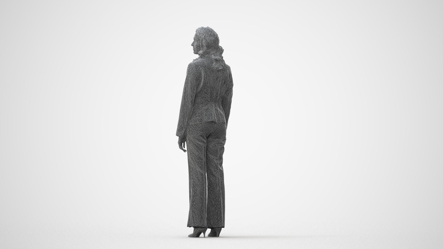 realistic 3D people woman business standing, render-ready for V-Ray and Corona, FBX OBJ, square thumbnail