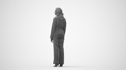 realistic 3D people woman business standing, render-ready for V-Ray and Corona, FBX OBJ, square thumbnail