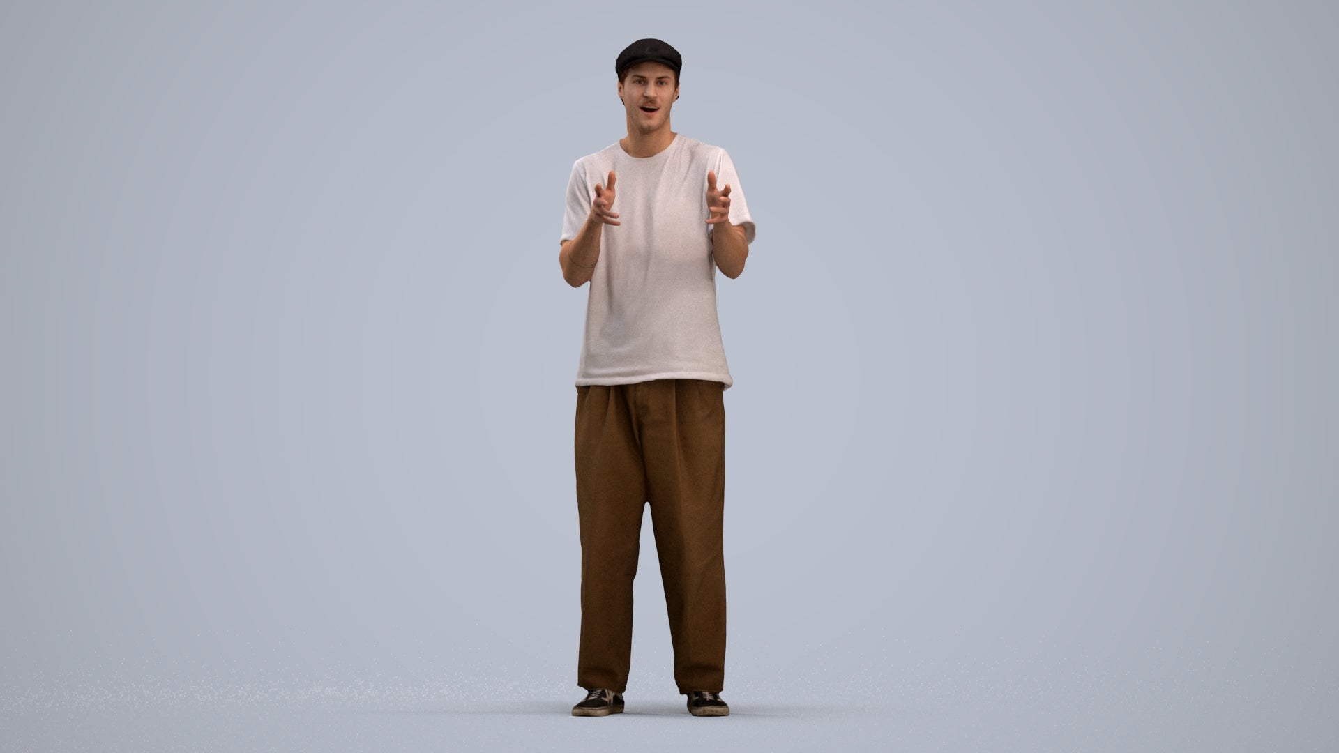 3D people model man casual standing, scanned human for 3ds Max rendering, standing pose render