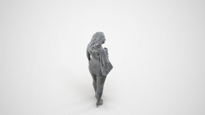 realistic 3D people woman business walking, render-ready for V-Ray and Corona, FBX OBJ, wireframe three-quarter view