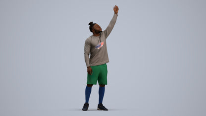 3D human model man sport, photogrammetry scanned person for archviz, standing pose render