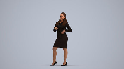photogrammetry 3D woman business, realistic human model archviz FBX, standing pose render