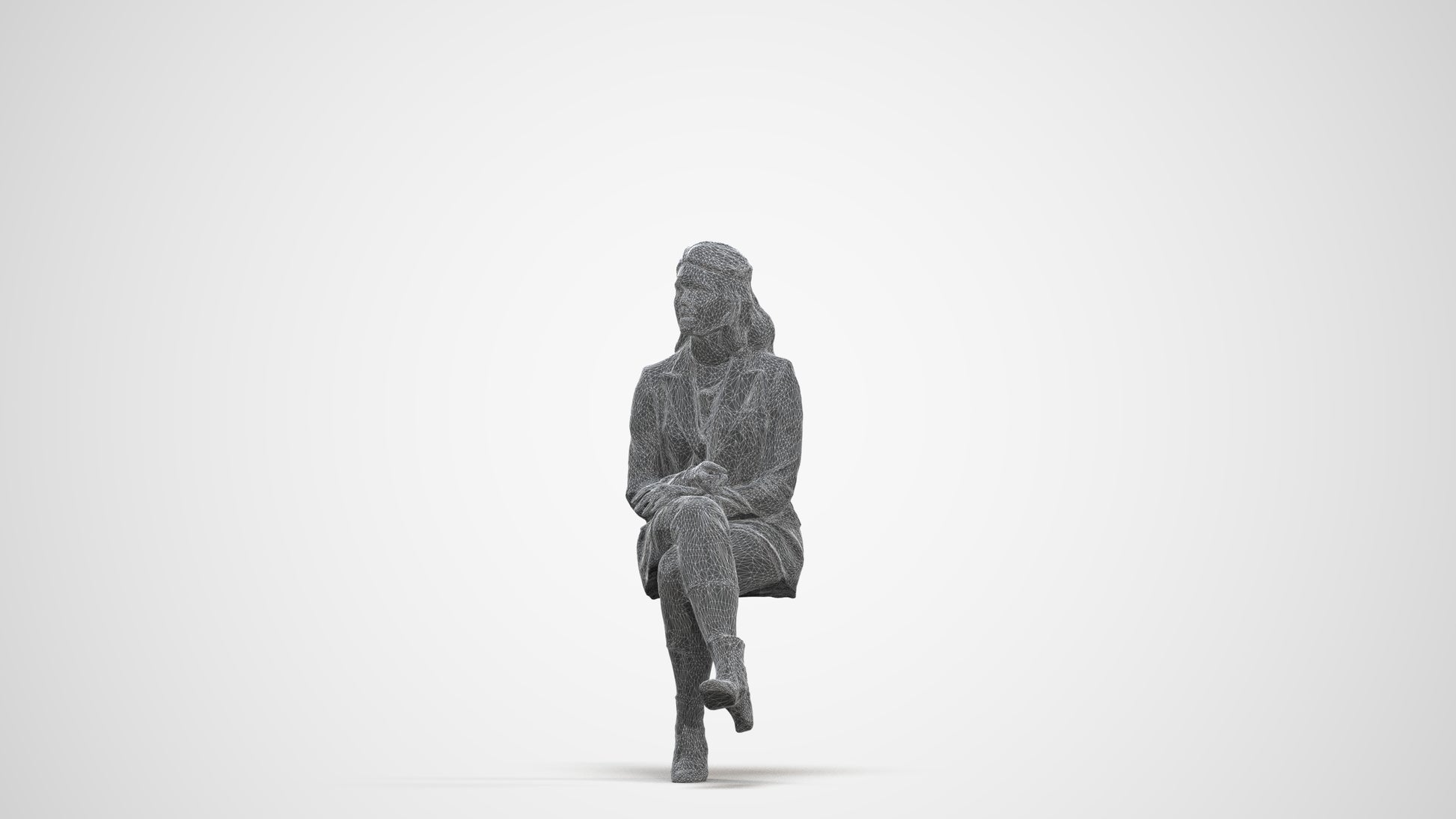 3D scanned woman business, photorealistic archviz people for Enscape and SketchUp, three-quarter front view render