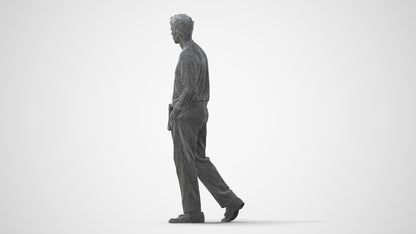 3D people model man casual walking, scanned human for 3ds Max rendering, square thumbnail